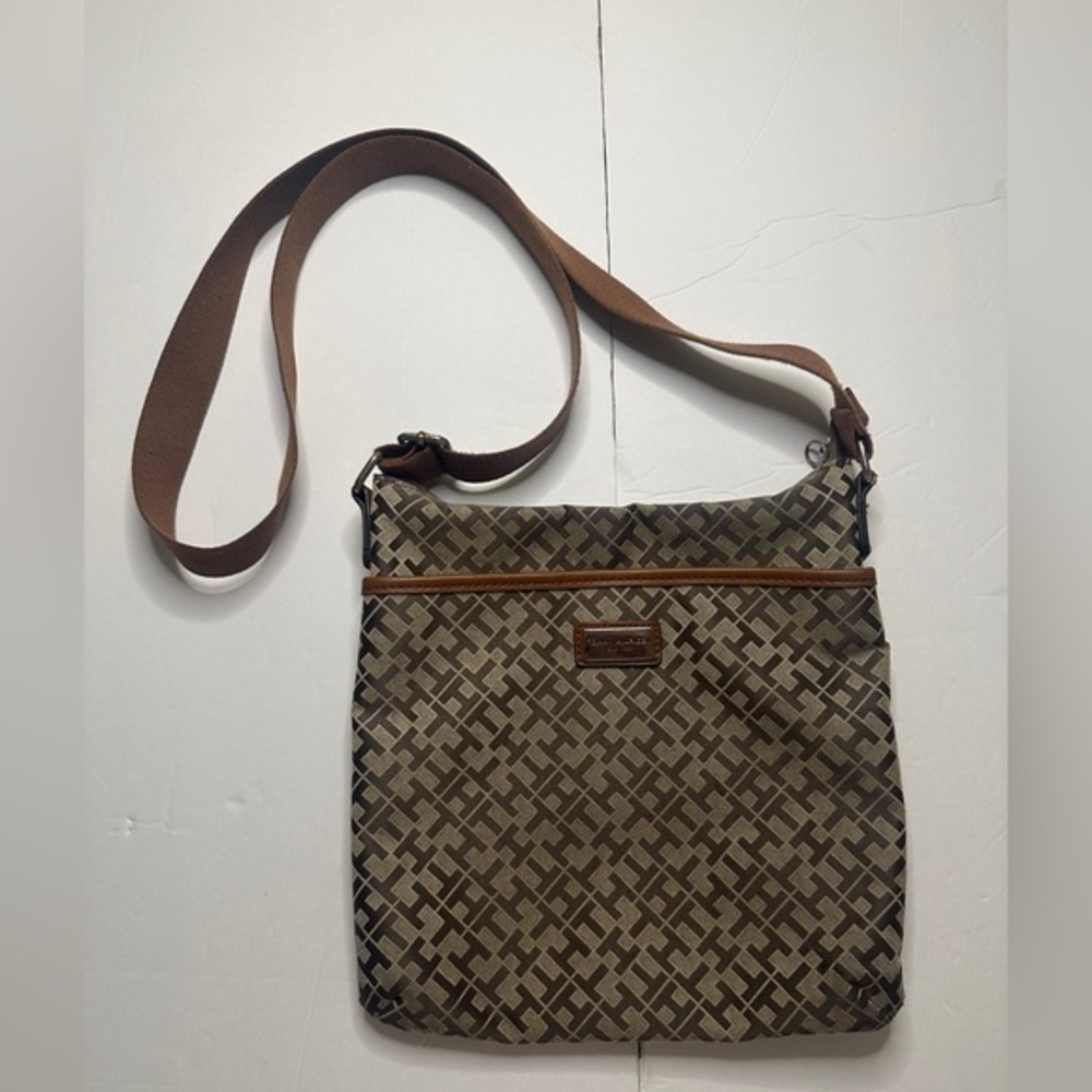 Tommy Hilfiger Brown Logo Crossbody Bag